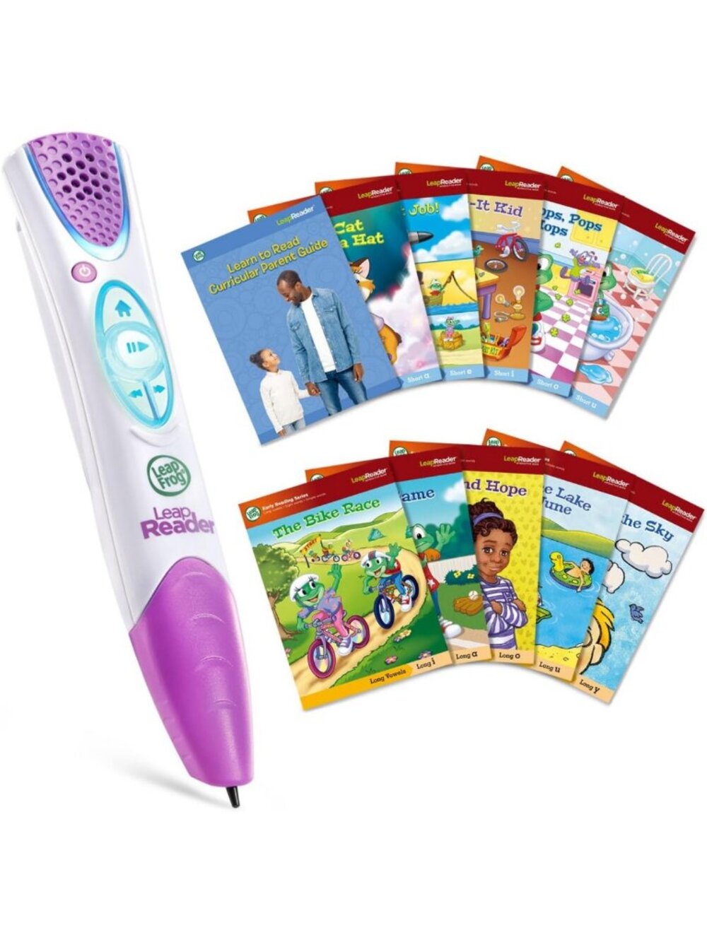 Learn-to-Read LeapReader System with 10 Books - Educational Reading Pack, Pink